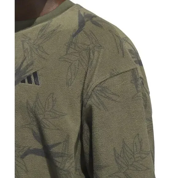 Adidas Oasis Crew Sweatshirt Olive Green Medium NWT - Picture 8 of 12